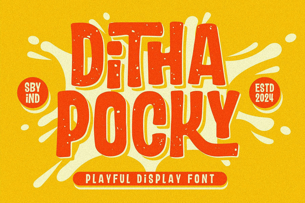 Ditha Pocky - Playful Font, a Handwritten Font by HanzelSpace Studio (Photo 1 of 9)