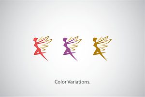 Golden Wing Fairy Logo Template