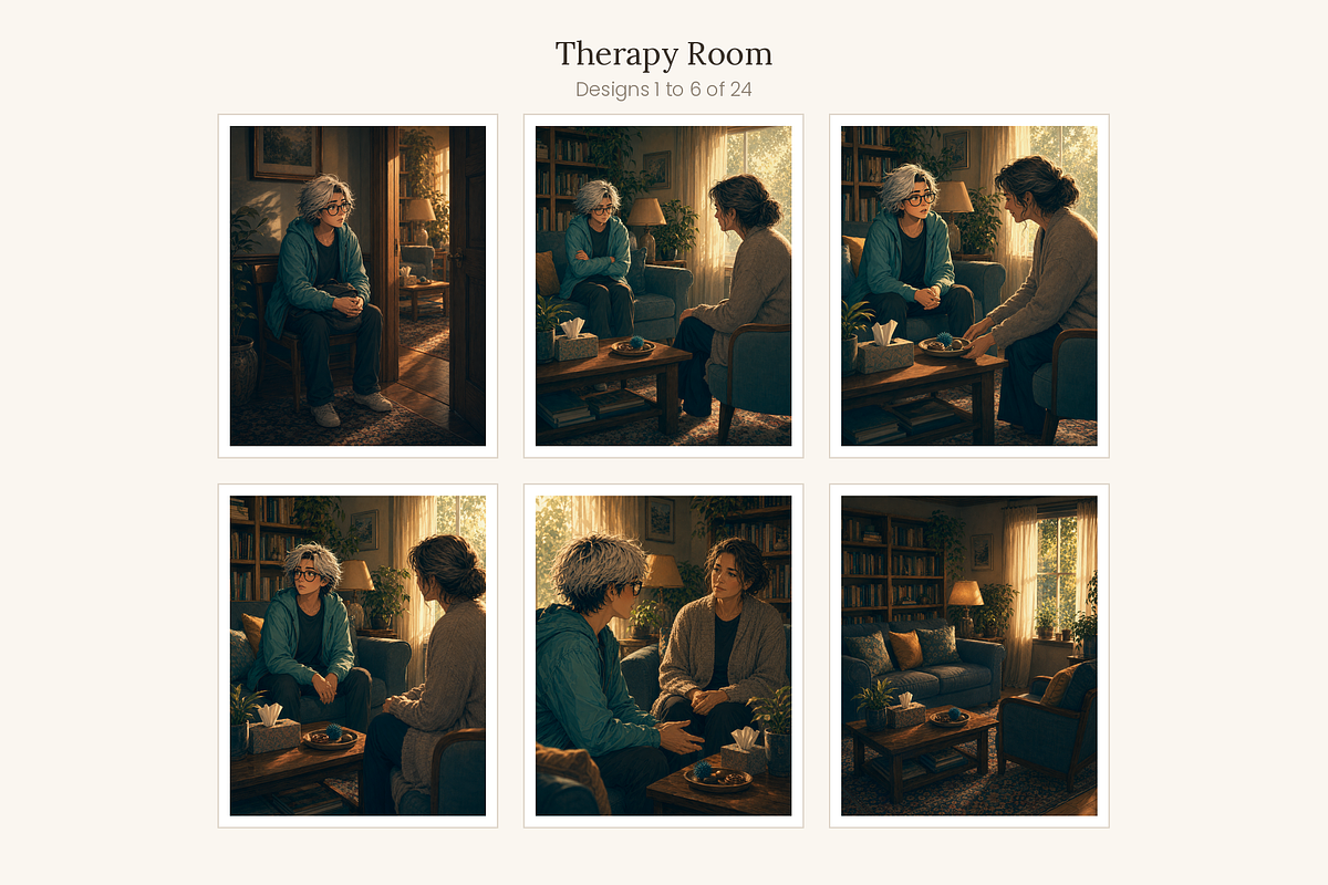 Therapy Session Illustrations, a Healthcare Illustration by LanternkinStudio (Photo 6 of 13)