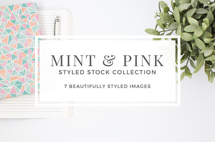 Mint & Pink Styled Stock Photos