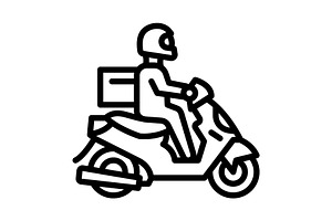 Delivery distribution black icon, an Outline Icon by Creative priyanka