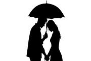 50 Couple Umbrella Silhouette Bundle, an Illustration by Designs_River (Thumbnail 18 of 51)