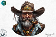 Western Cowboy Portrait clipart, a Person Illustration by ThatsDesignArt (Thumbnail 10 of 10)
