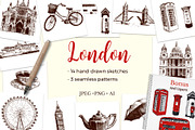 Set of London sketches, a Decorative Illustration by Everilda (Thumbnail 1 of 7)