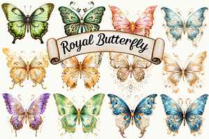 Royal Butterfly Clipart