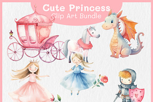 Cute Princess and Knight Clipart