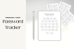 ReMarkable Password Tracker, a Templates & Theme by Moonturn Design