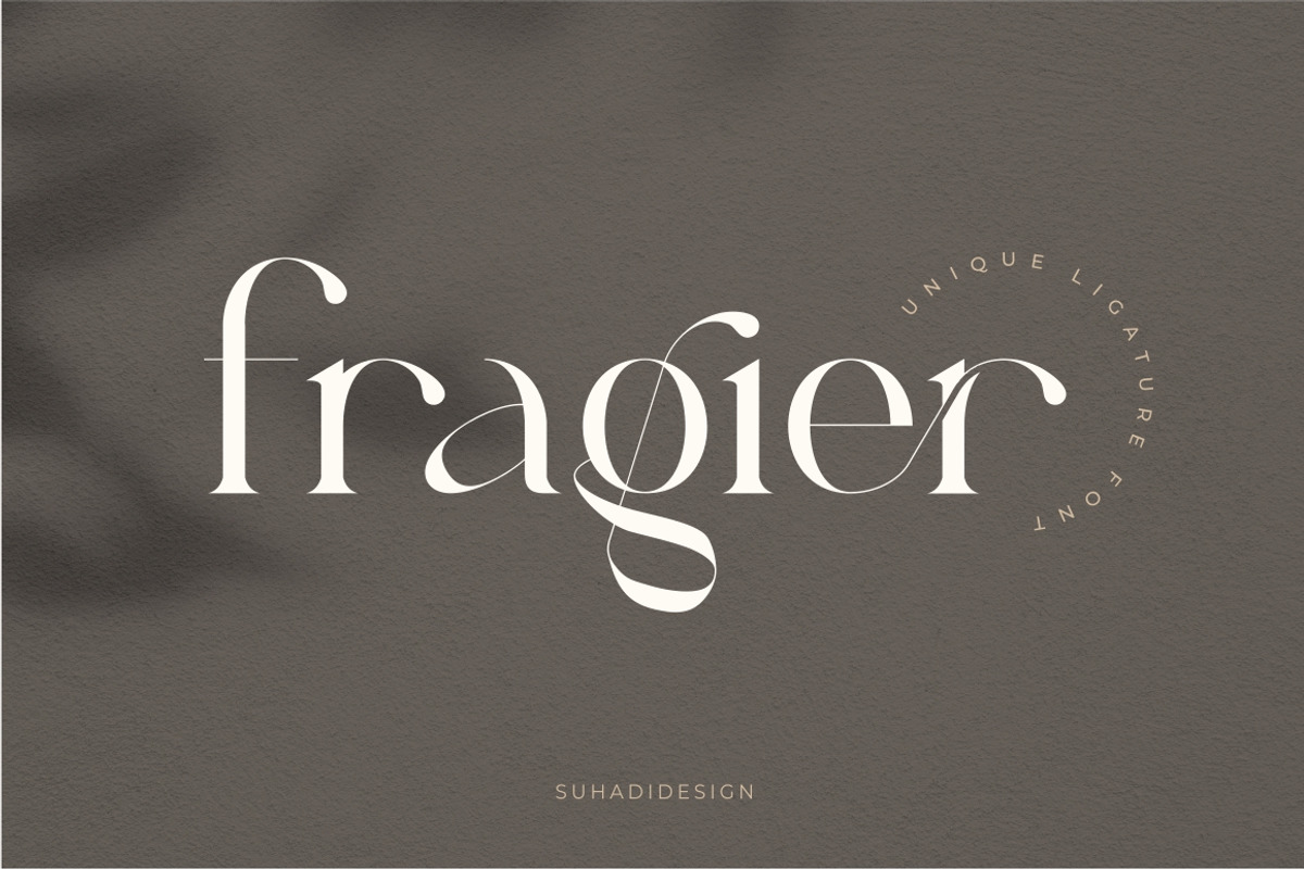 Fragier unique ligature serif font, a Serif Font by suhadidesign (Photo 1 of 14)