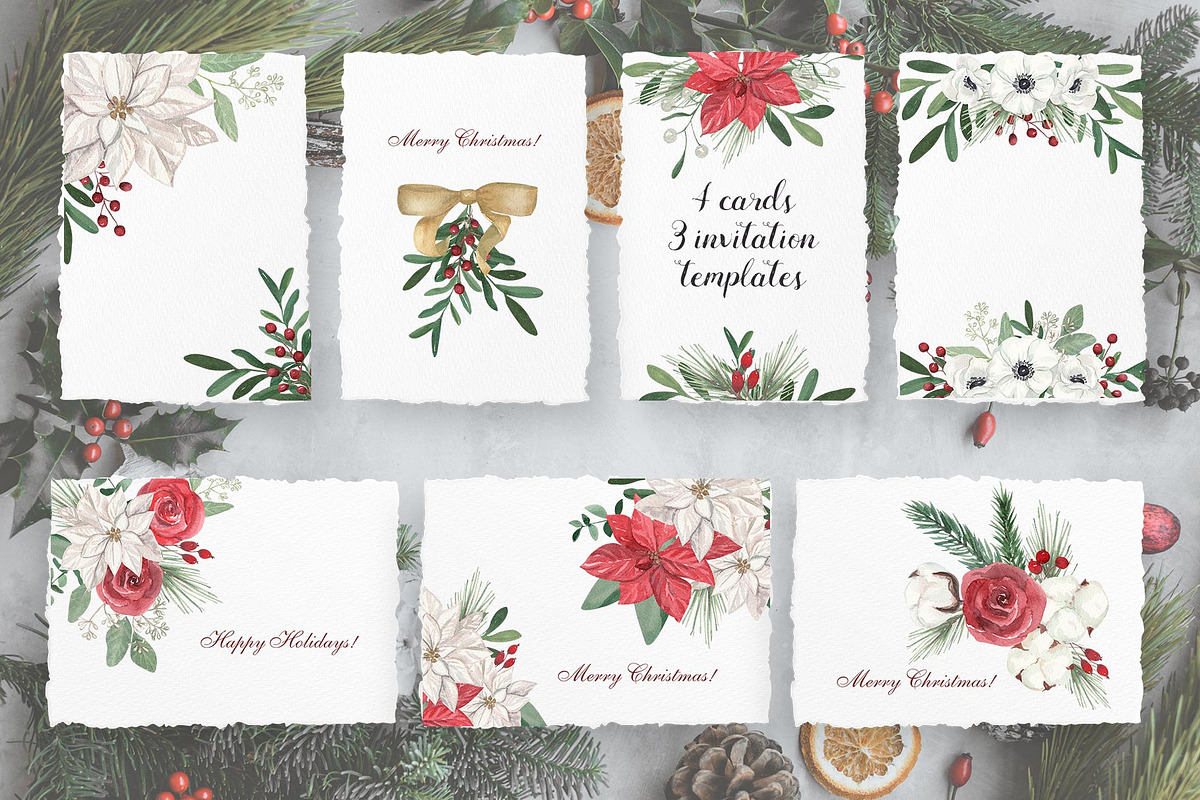 Scandinavian Winter Christmas Floral, a Decorative Illustration by Catch the Dream Art (Photo 12 of 17)