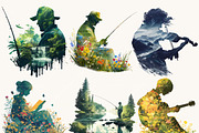 Watercolor Silhouette Clipart Bundle, a Person Illustration by Design Scotch (Thumbnail 2 of 7)