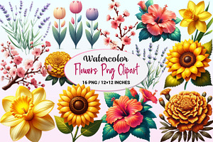 Watercolor Flowers Clipart Bundle, a Graphic by CitraGraphics