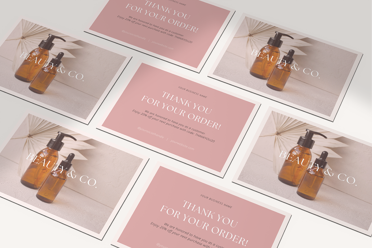 Pink Thank You Card Template, a Card Template by Gebers Marketing & Design (Photo 7 of 8)