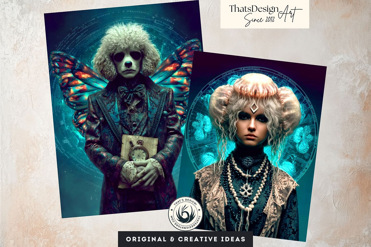 Surreal Portraits Digital Paper Set, a Decorative Illustration by ThatsDesignArt (Photo 15 of 15)