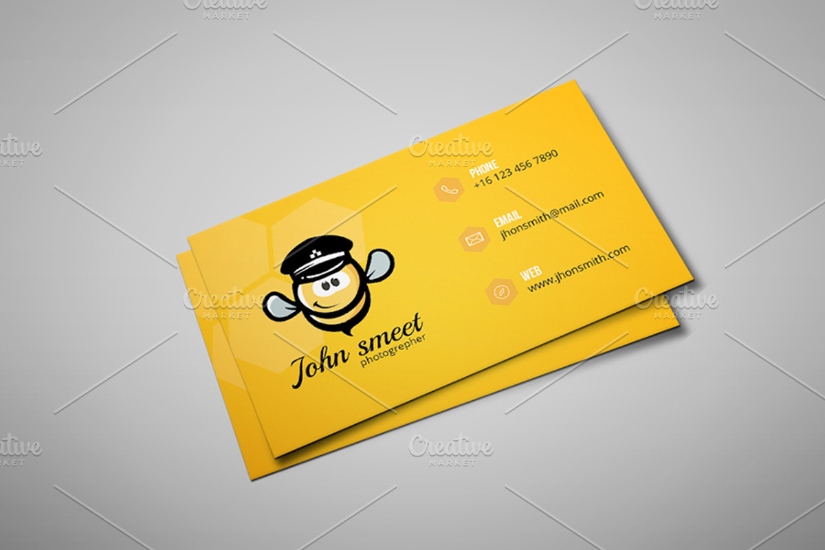 Creative Bee Business Card, a Business Card Template by Awns Creators (Photo 2 of 5)