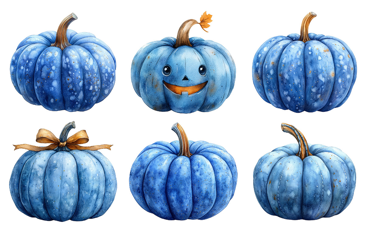 Watercolor Pumpkin Clipart, an Illustration by SinaCreation (Photo 2 of 5)