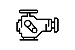 Engine motor black icon, an Outline Icon by Creative priyanka