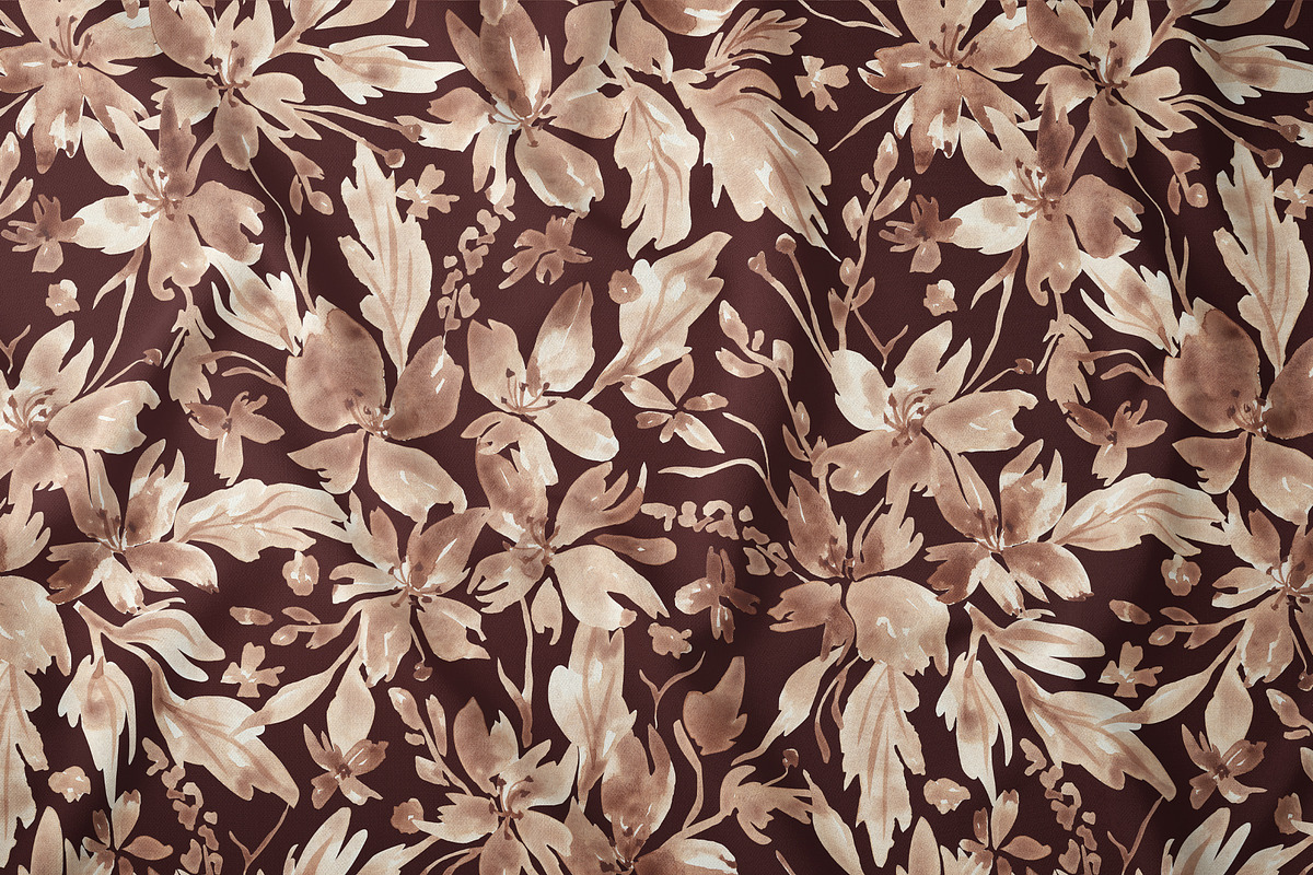 Mocha Mousse Floral pattern, a Pattern Graphic by SirenaArt (Photo 15 of 16)