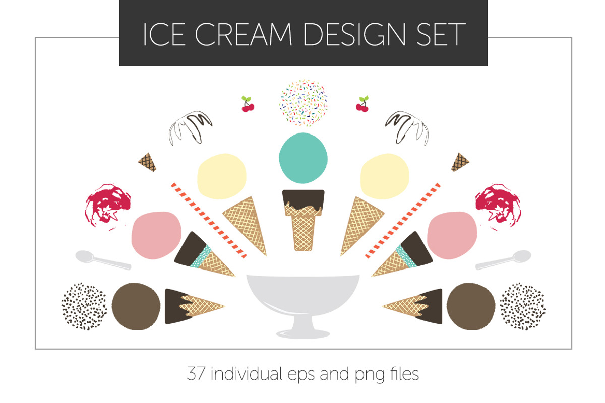 Ice Cream Cone and Dish Designs, an Illustration by Studio Meraki (Photo 1 of 6)