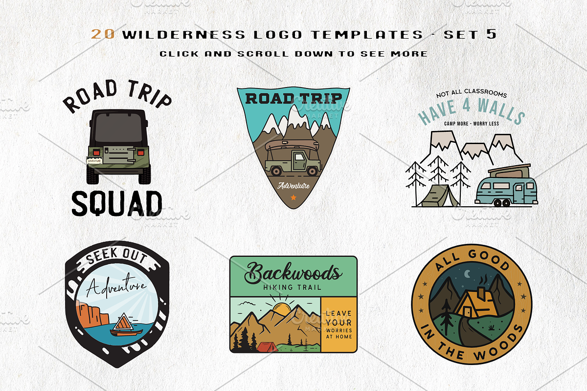 Simple Camp Scenes Logo Creation Kit, a Branding & Logo Template by JeksonGraphics (Photo 19 of 24)
