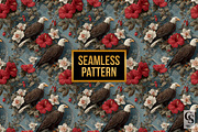 American Floral Eagle Digital Papers, a Pattern Graphic by Creative Store (Thumbnail 4 of 5)