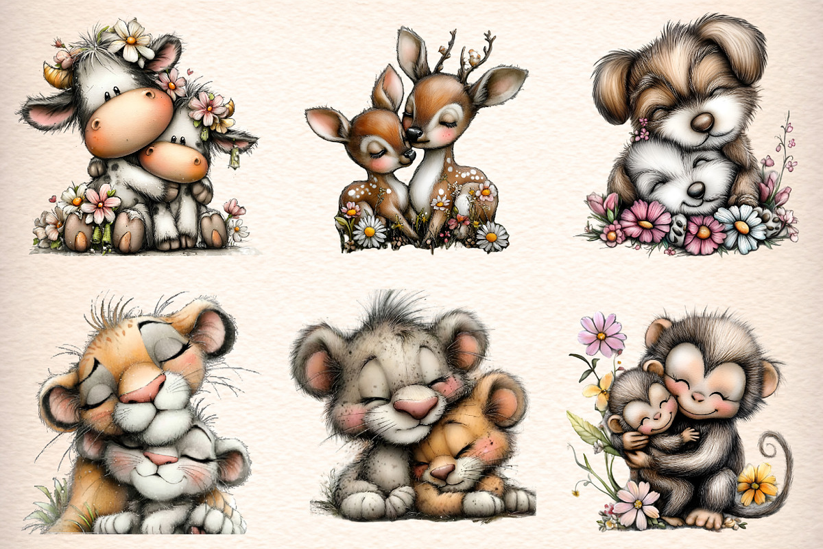 Mother's Day Animal Clipart Bundle, an Illustration by Digital Artistic99 (Photo 4 of 12)