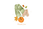 Watercolor Cozy Autumn Clipart, a Seasonal Illustration by ArtGiftsStudio (Thumbnail 4 of 4)
