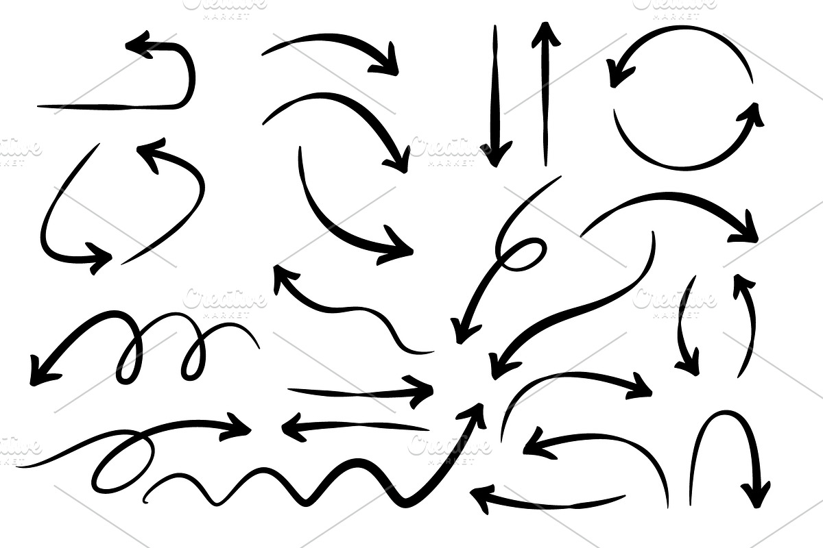 Various black sketch arrows, a Decorative Illustration by Yayasya (Photo 3 of 3)