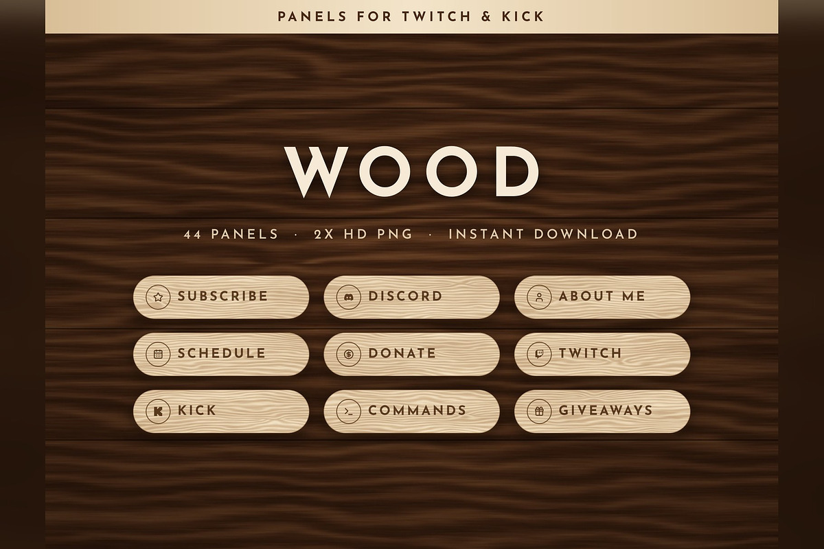 Wood Twitch & Kick Panels, an Object Graphic by Gear Store (Photo 1 of 7)