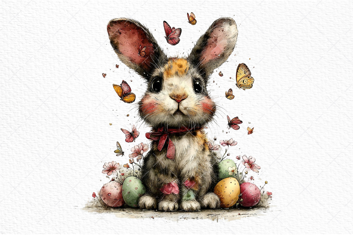 Whimsical Easter Bunny Clipart Png, an Illustration by Craft Nest (Photo 10 of 11)