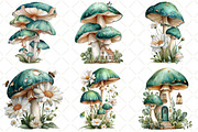 Whimsical Summer Mushroom Clipart, an Illustration by Black Bird Studio (Thumbnail 4 of 5)