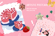 Aesthetic Birthday Cards ENG/GER, a Decorative Illustration by Schumacher Shop (Thumbnail 1 of 18)