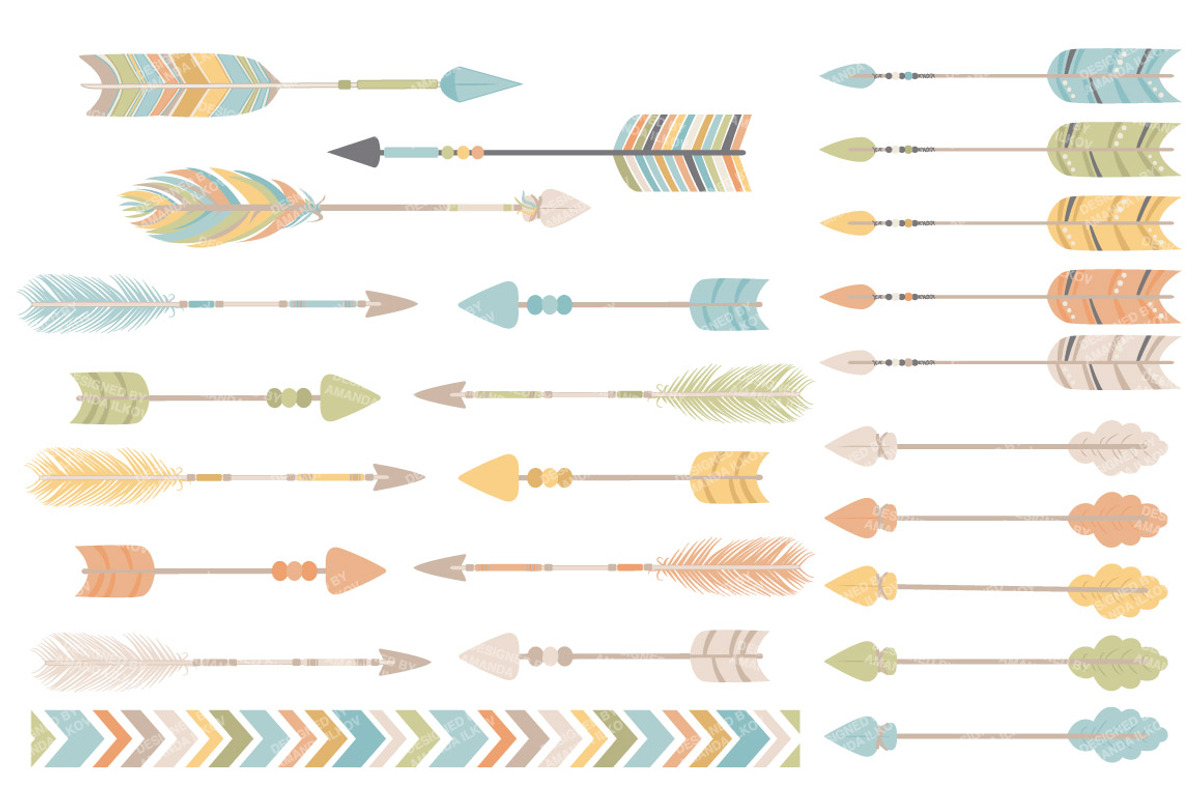 Vintage Boys Arrow Clipart & Vectors, an Illustration by Amanda Ilkov (Photo 3 of 4)