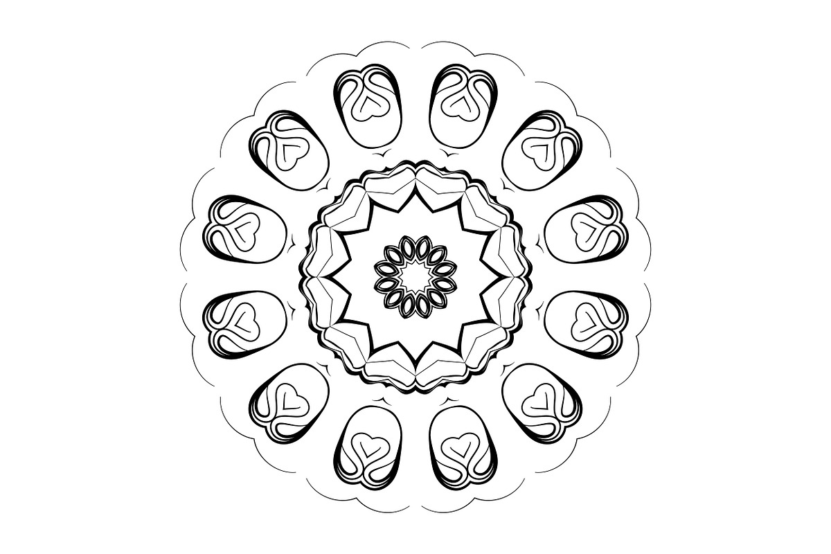 Black and White Mandala Patterns Set, a Decorative Illustration by NJ Himel (Photo 60 of 101)