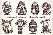 Whimsical Christmas Animals Clipart, an Illustration by Dream Creation (Thumbnail 2 of 7)