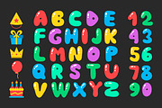 Happy birthday cartoon alphabet set, a Decorative Illustration by Slavko Kahovsky (Thumbnail 1 of 2)