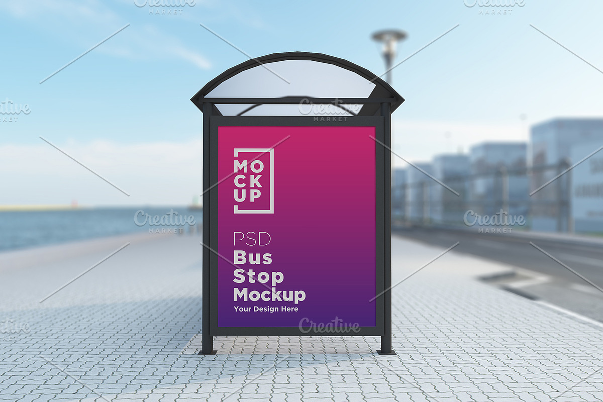 Bus Stop Billboard Mockup, an Advertising Mockup by shahsoft (Photo 1 of 2)