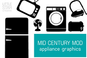 Mid Century Mod Appliance Graphics, an Icon by Little Star Creative (Thumbnail 1 of 3)