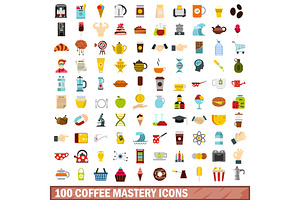 100 Coffee Mastery Icons Set