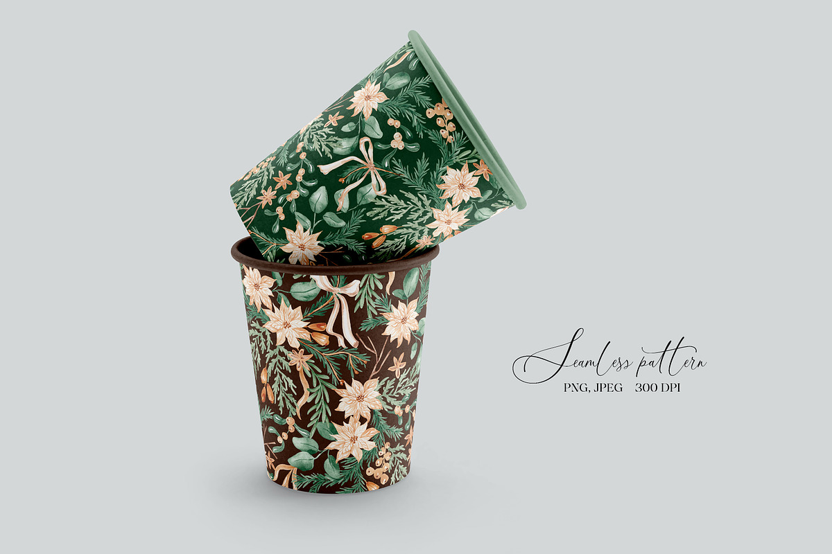 Festive Christmas Botanical Pattern, a Pattern Graphic by SirenaArt (Photo 12 of 15)