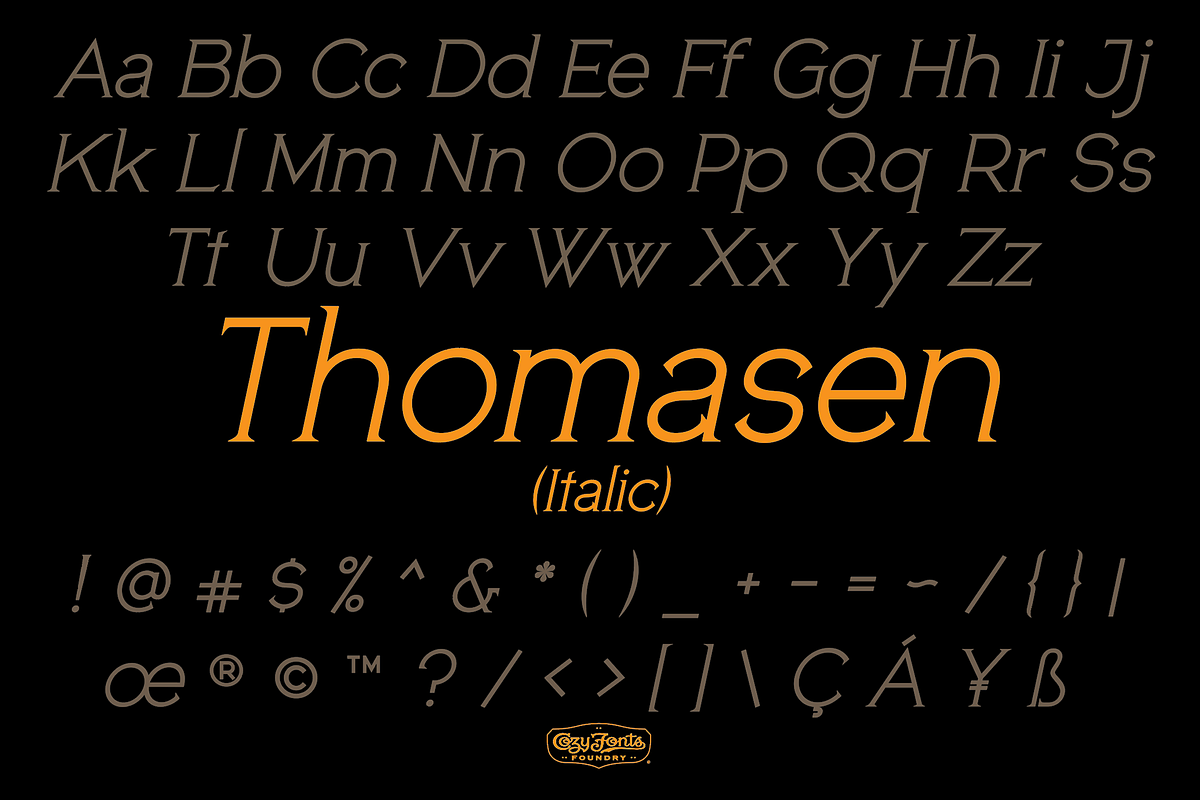 Thomasen Italic, a Serif Font by CozyFonts Foundry