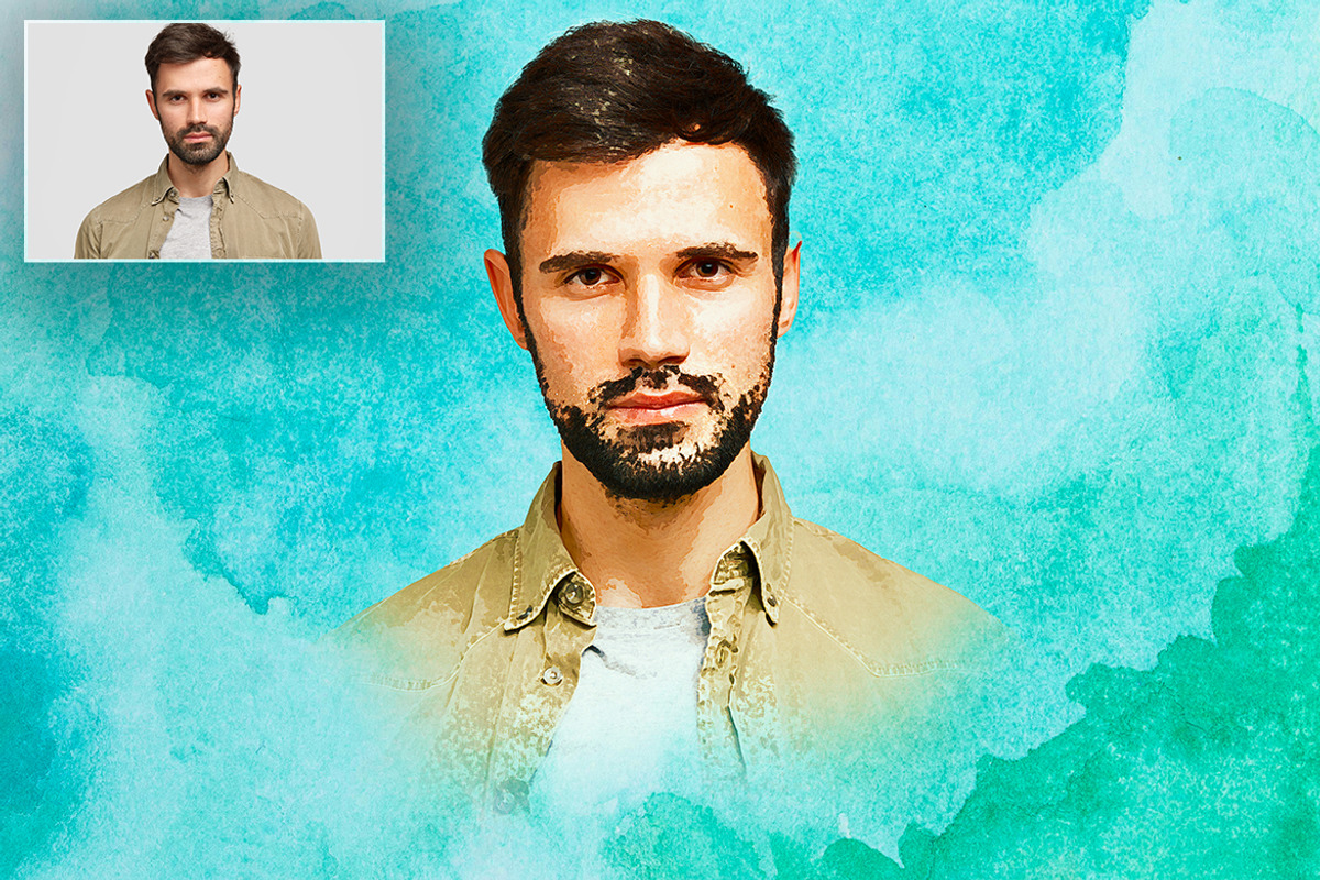 Watercolor Portrait Photo Effect, a Layer Style Add-On by Vatdesign (Photo 3 of 4)