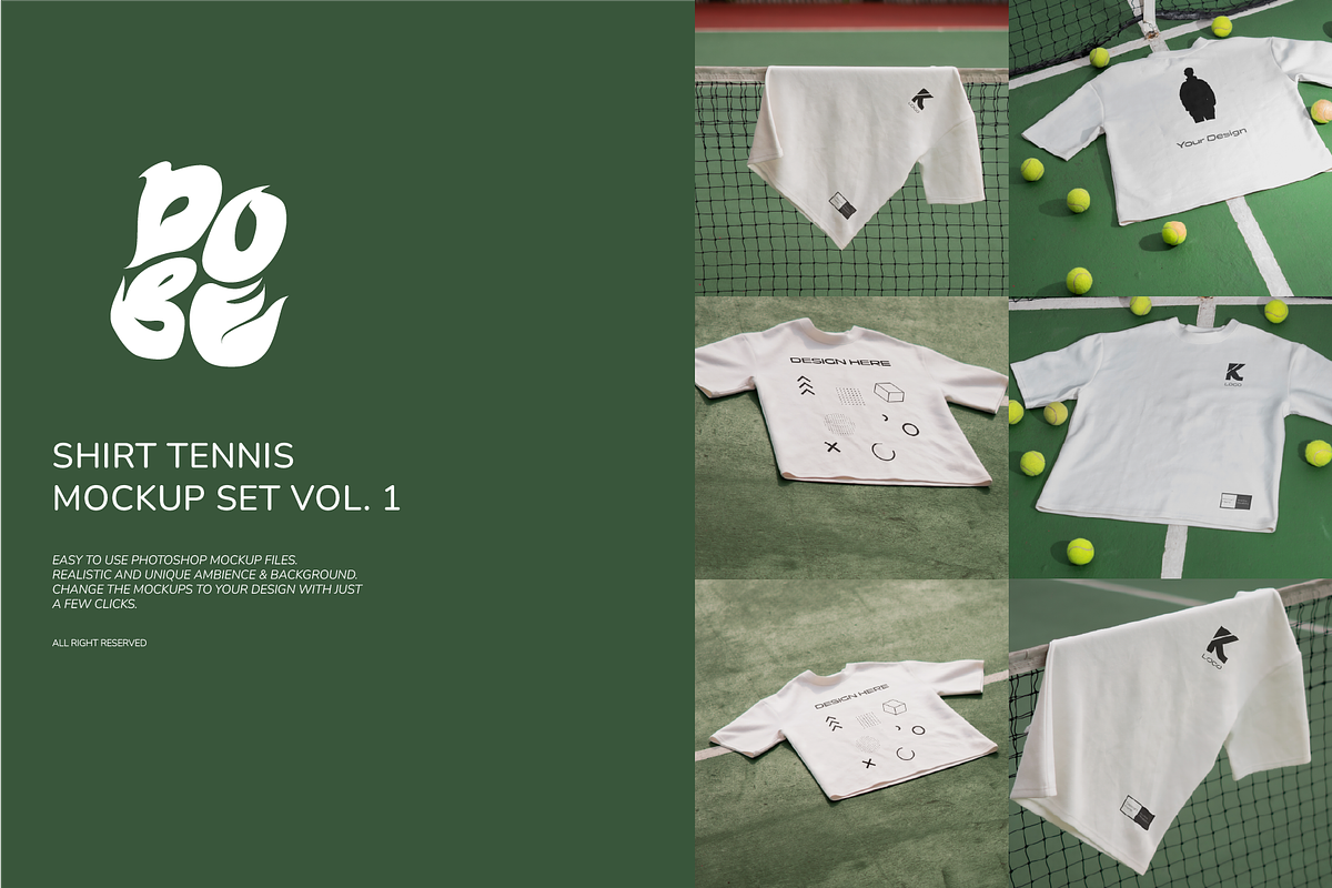 Shirt Tennis Mockup Set - Vol 1, a Shirt Mockup by DOBE Studio (Photo 1 of 5)