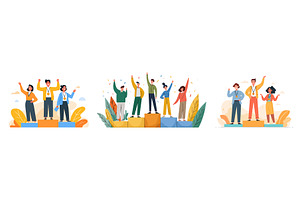 Employees winners podium. Best, a Person Illustration by Stock-Smart-Start