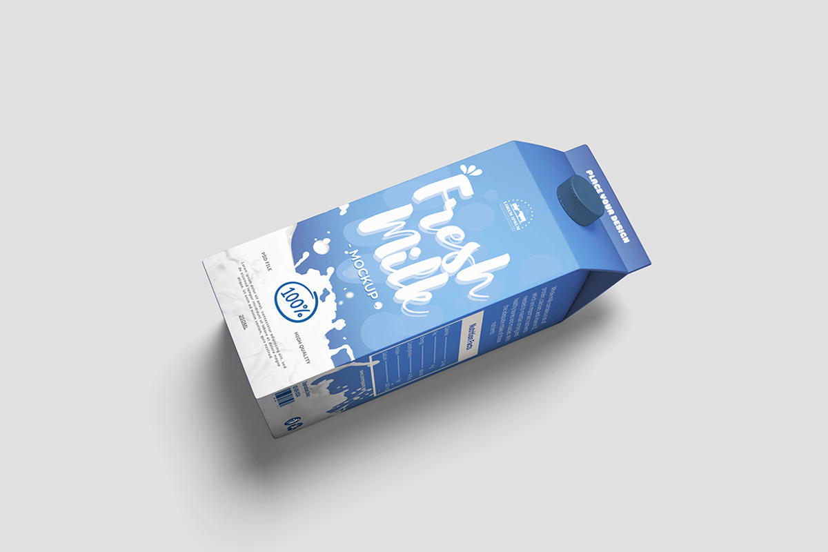 Milk Box Mockup, a Product Mockup by bimockup (Photo 3 of 6)