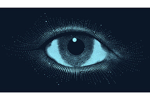 Digital dotted eye. Abstract dot, a Technology Illustration by Stock-Smart-Start