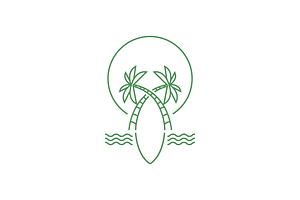 beach vacation line logo, a Branding & Logo Template by devastd