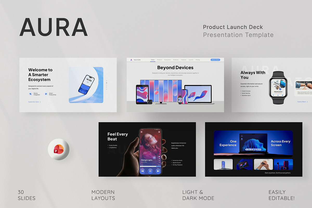 Product Launch Deck PowerPoint, a Presentation Template by New Coral Design (Photo 1 of 6)