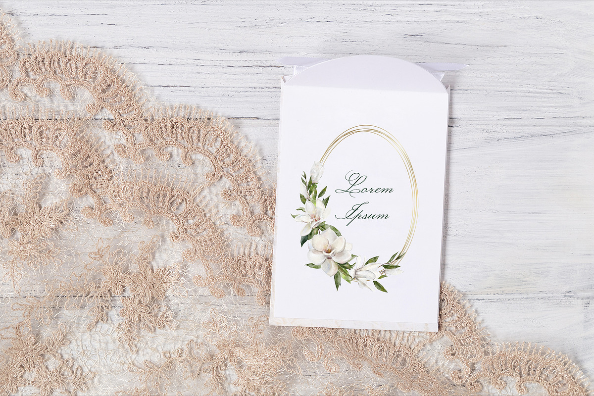 Watercolor white Magnolia flowers, a Decorative Illustration by mArtstore (Photo 4 of 8)