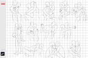 Procreate Couple Body Poses Anime, a Brush Add-On by ArtPrintBabe (Thumbnail 7 of 12)