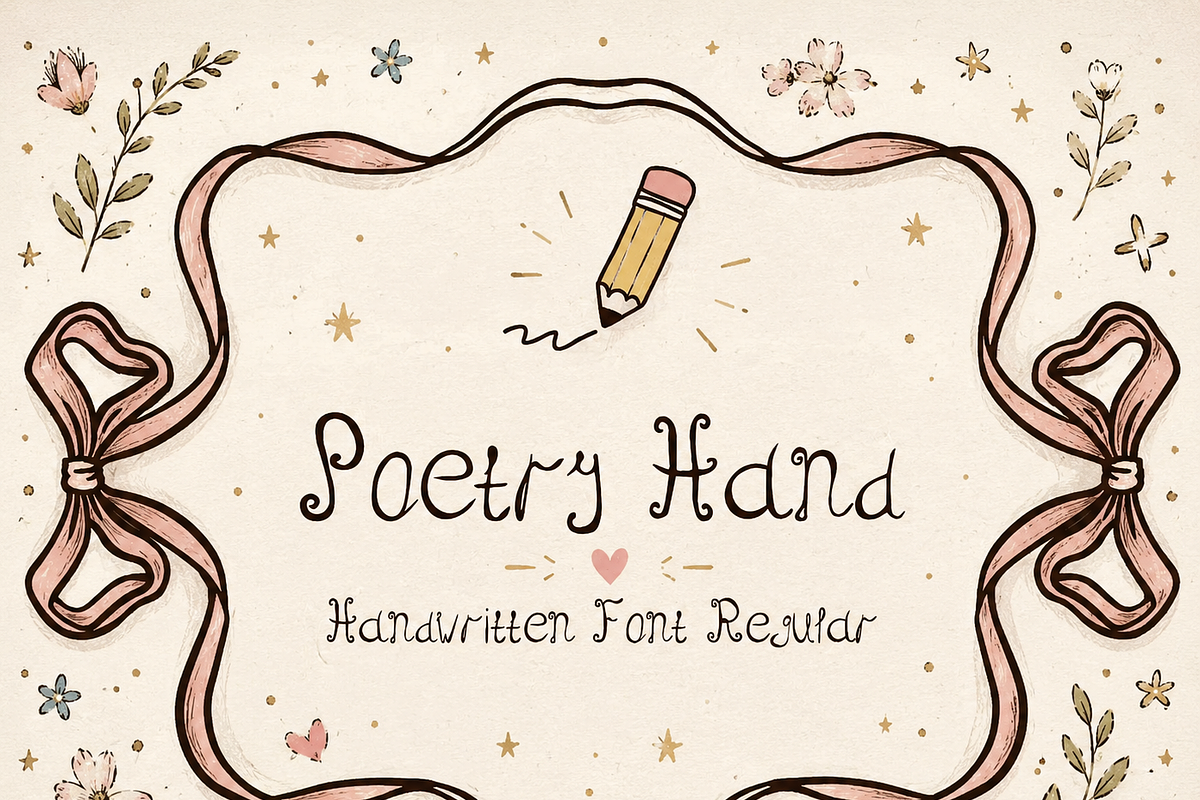 Poetry Hand Handwritten Font, a Font by Kate Creative Studio (Photo 1 of 4)